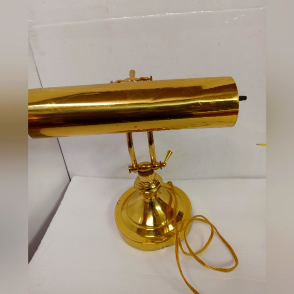 Vintage Brass Desktop Lamp, Piano lamp Adjustable Arm, Electric